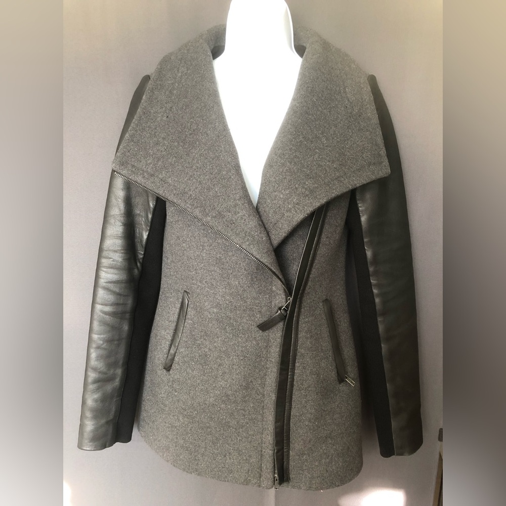 MACKAGE Leather Sleeve Coat